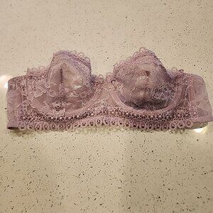 Victorias Secret Very Sexy Unlined Balconette Strapless Bra 34B Underwire Lilac